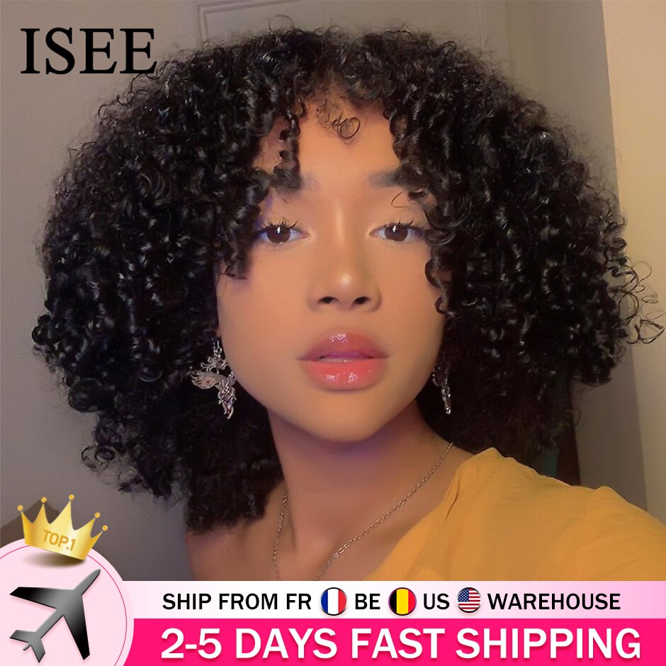 ISEE HAIR Kinky Curly 4X4 Lace ClosureWig Curly ..